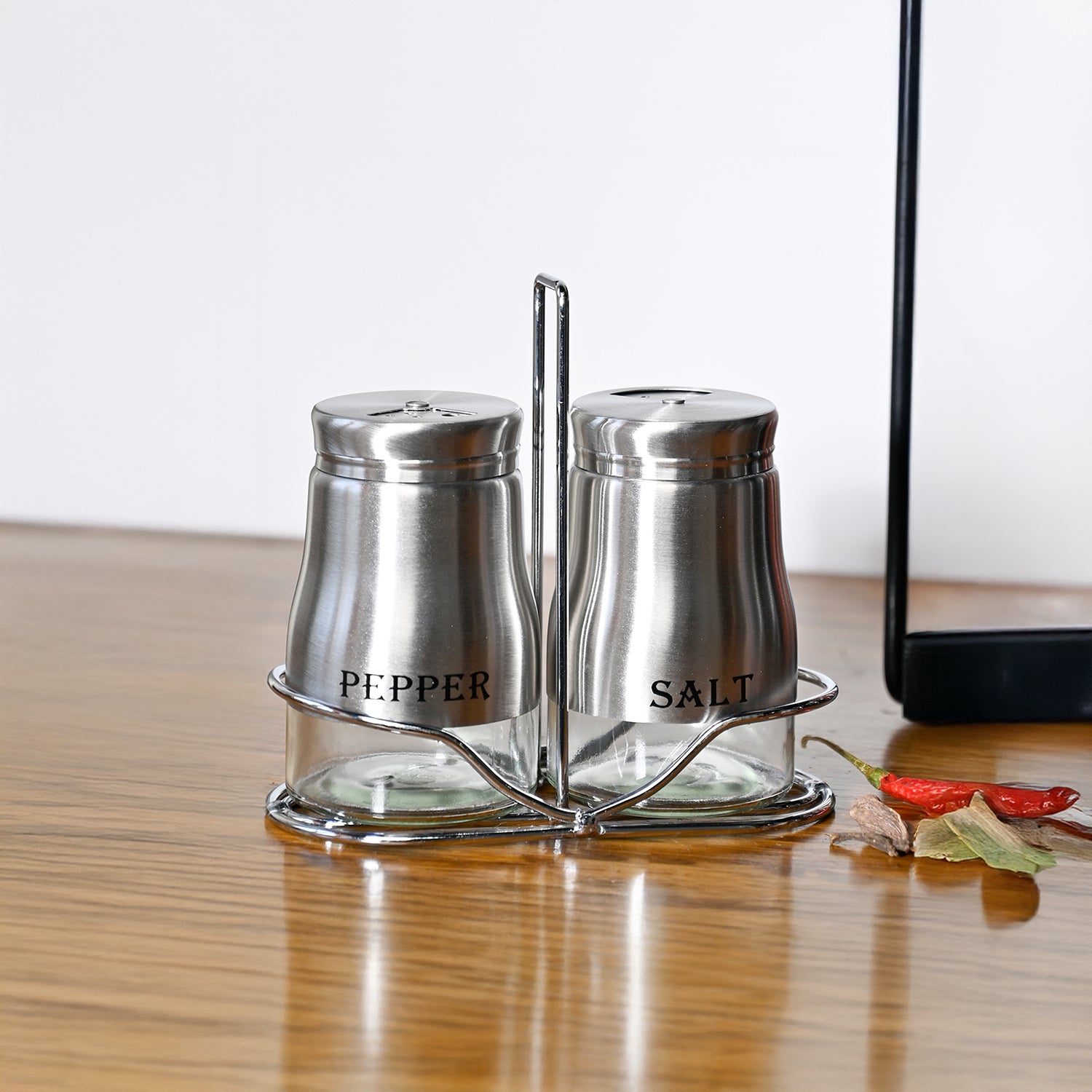 VON CASA Salt & Pepper 150ml - Silver Stainless Steel Glossy Finish