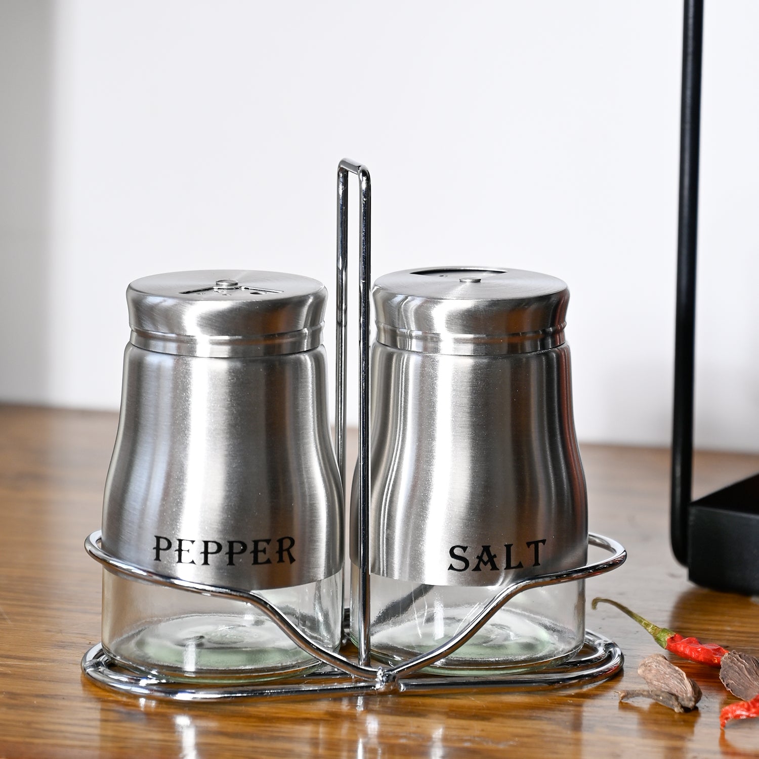 VON CASA Salt & Pepper 150ml - Silver Stainless Steel Glossy Finish