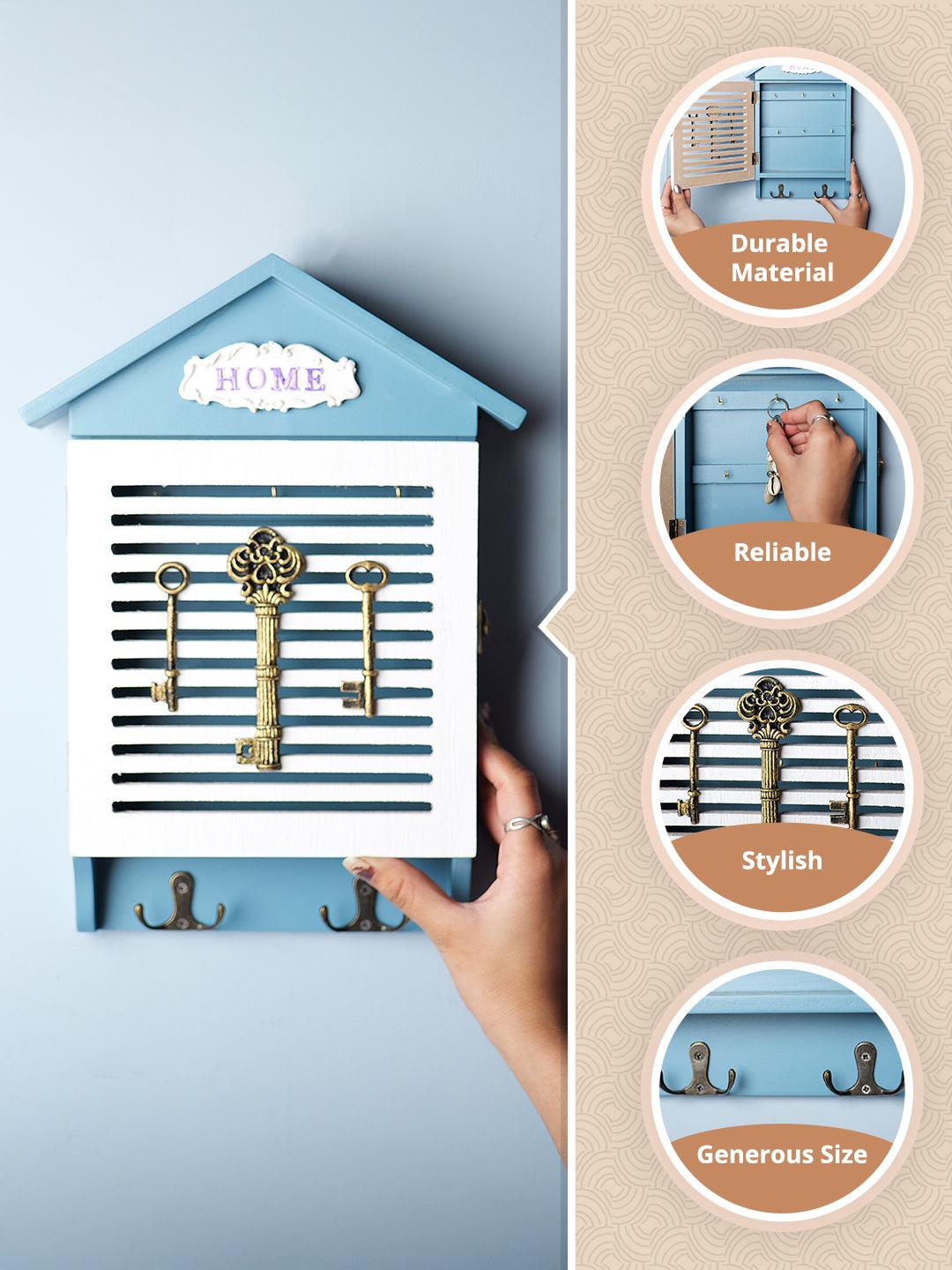 Key Shaped Container Wall Key Holder - Home Shaped Key Box | MARKET99