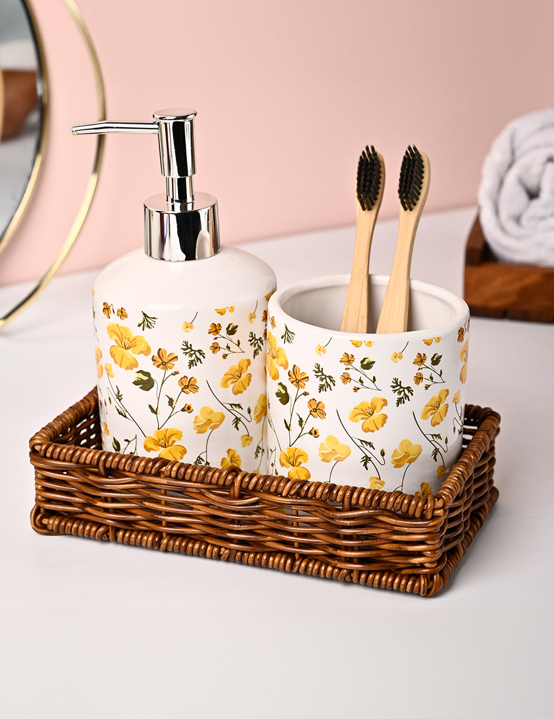 VON CASA 3Pcs Printed Ceramic Bathroom Set - MARKET99