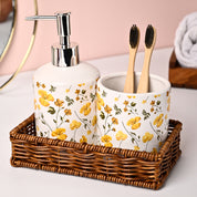 VON CASA 3Pcs Printed Ceramic Bathroom Set