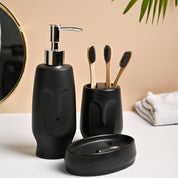 VON CASA 3Pcs Black Ceramic Bathroom Set