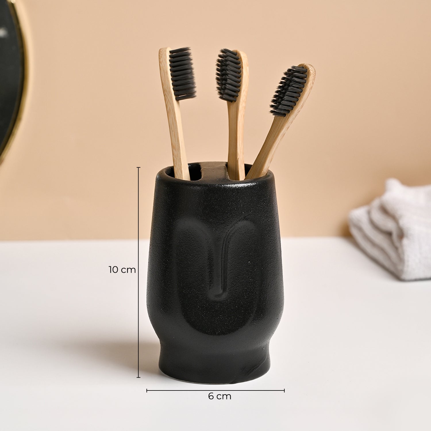 VON CASA 3Pcs Black Ceramic Bathroom Set