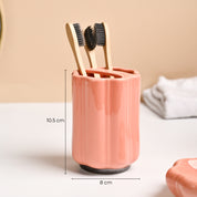 VON CASA 3Pcs Peach Printed Ceramic Bathroom Set