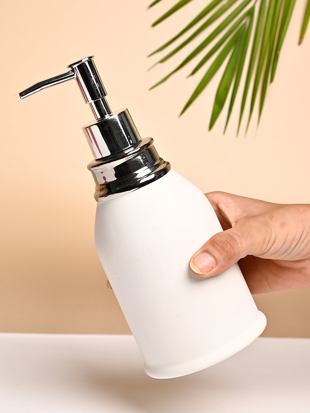 VON CASA White Ceramic Soap Dispenser - 480ml - MARKET99