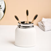 VON CASA White Ceramic Toothbrush Holder