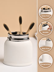 VON CASA White Ceramic Toothbrush Holder - MARKET99