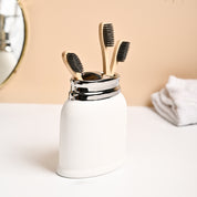 VON CASA White Ceramic Toothbrush Holder