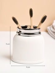 VON CASA White Ceramic Toothbrush Holder - MARKET99