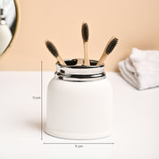 VON CASA White Ceramic Toothbrush Holder
