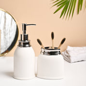 VON CASA 2Pcs White Ceramic Bathroom Set