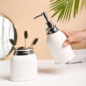VON CASA 2Pcs White Ceramic Bathroom Set