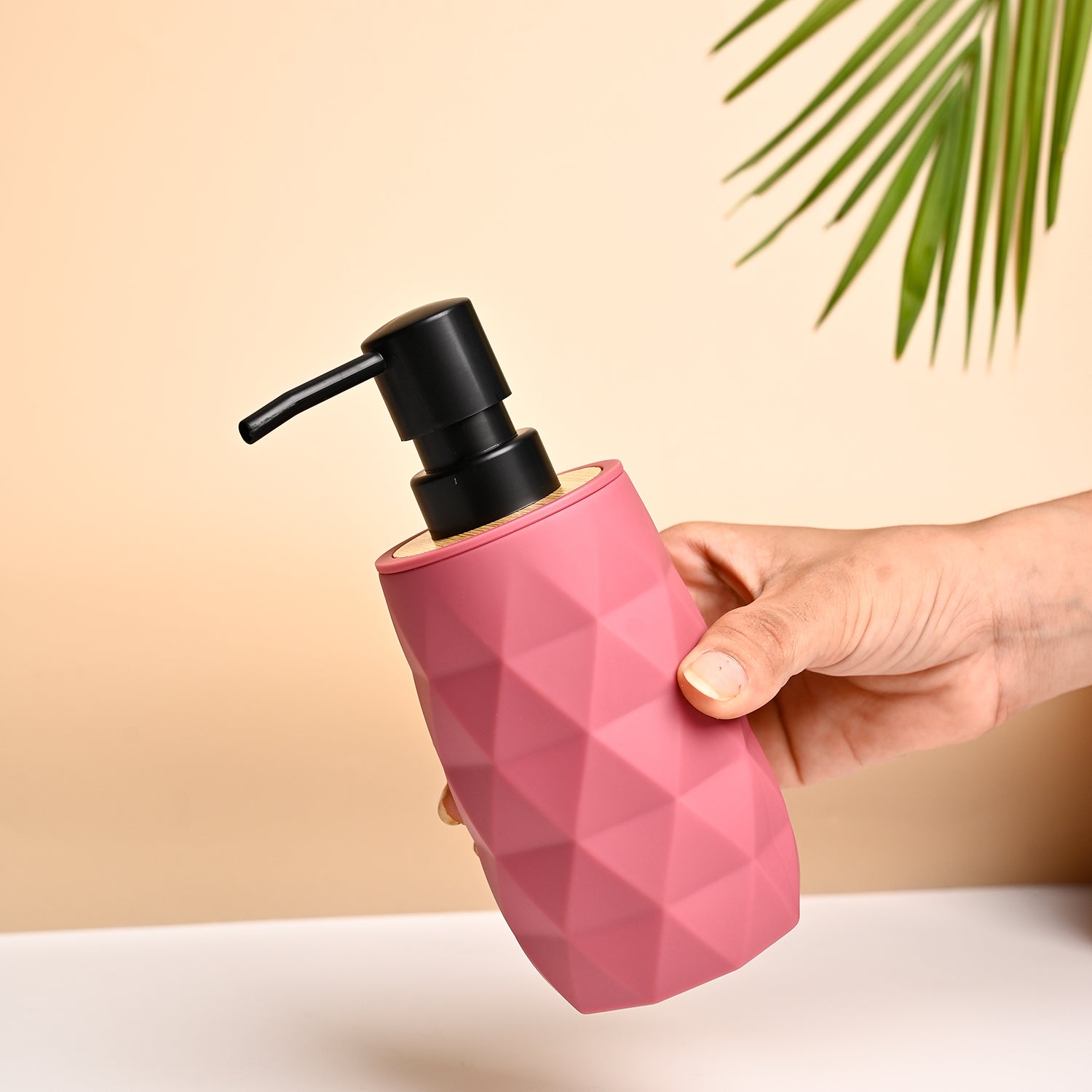 VON CASA Pink Plastic Soap Dispenser - 250ml