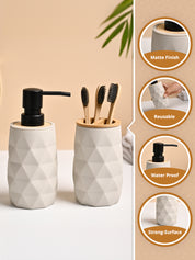 VON CASA 2Pcs Grey Plastic Bathroom Set - MARKET99