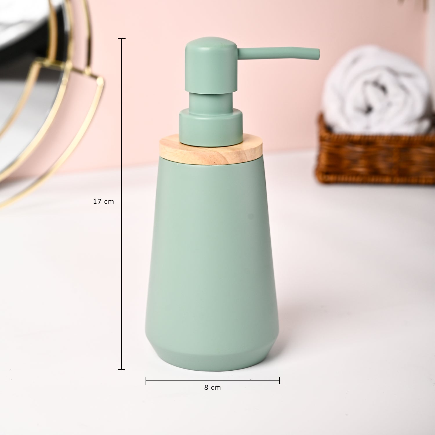 VON CASA Green Polyresin Soap Dispenser - 180ml