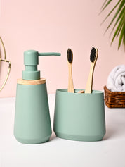 VON CASA 2Pcs Green Polyresin Bathroom Set - MARKET99