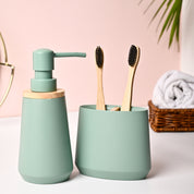 VON CASA 2Pcs Green Polyresin Bathroom Set