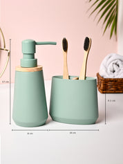 VON CASA 2Pcs Green Polyresin Bathroom Set - MARKET99