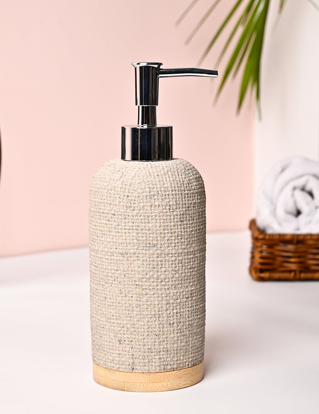 VON CASA Off-White Polyresin Soap Dispenser - 310ml - MARKET99