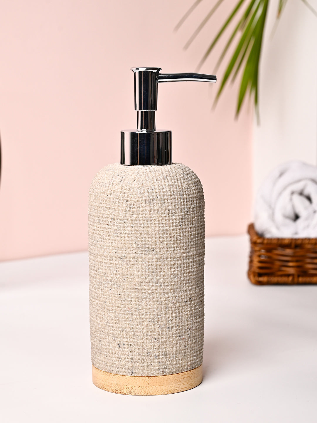 VON CASA Off-White Polyresin Soap Dispenser - 310ml - MARKET99