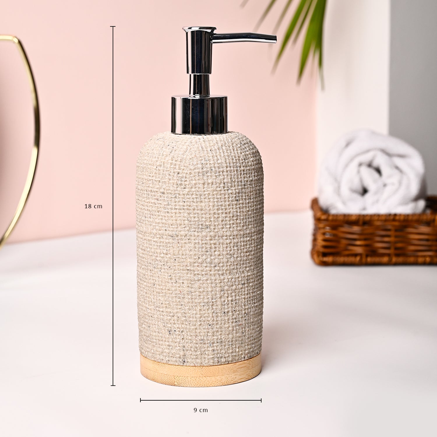 VON CASA Off-White Polyresin Soap Dispenser - 310ml
