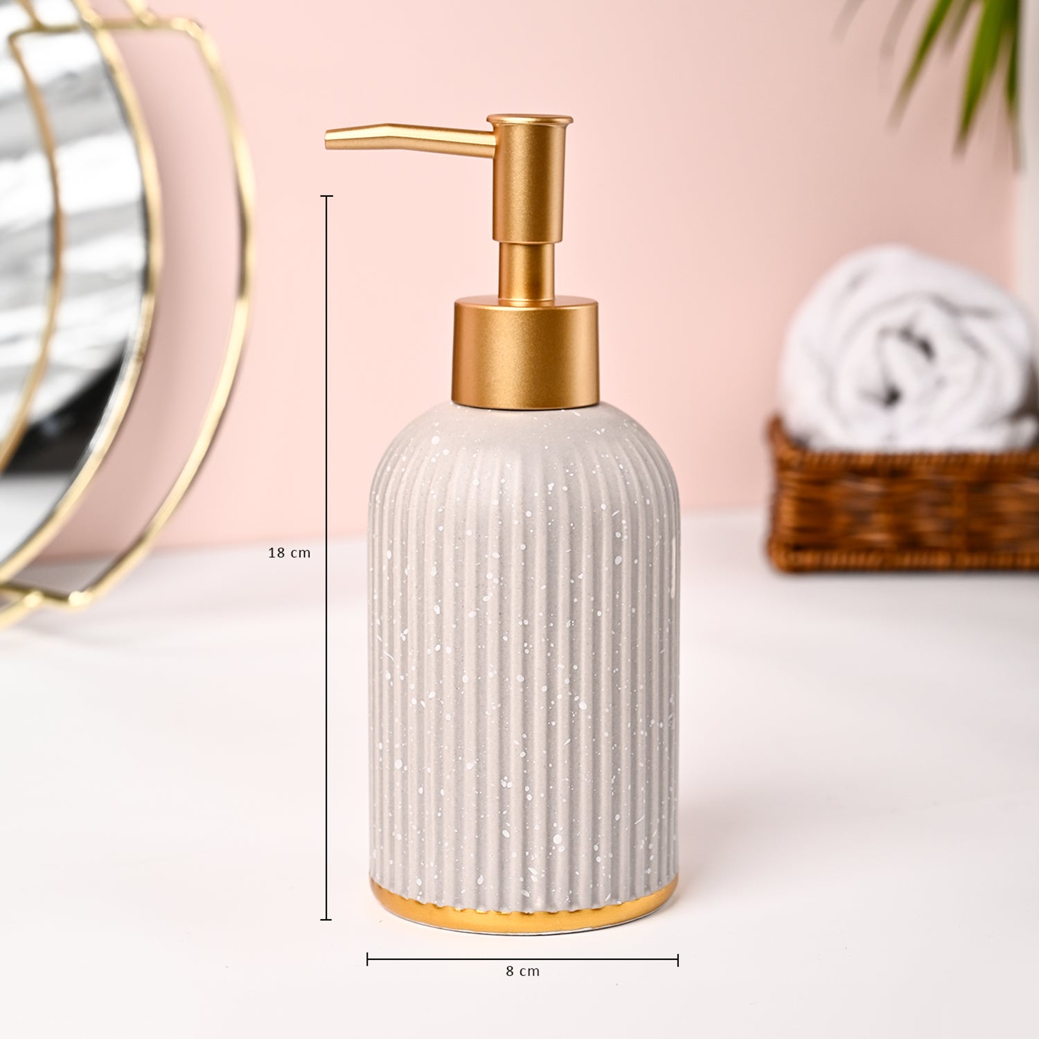 VON CASA Off-White Polyresin Soap Dispenser - 212ml