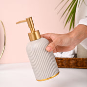 VON CASA Off-White Polyresin Soap Dispenser - 212ml