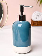 VON CASA Blue & White Polyresin Soap Dispenser - 228ml - MARKET99