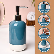 VON CASA Blue & White Polyresin Soap Dispenser - 228ml