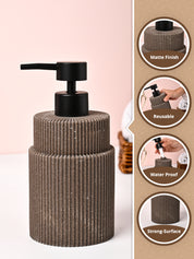 VON CASA Brown Polyresin Soap Dispenser - 410ml - MARKET99