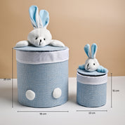 VON CASA Multi Purpose 2Pcs Round Fabric Basket - Bunny Face Design