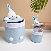 VON CASA Multi Purpose 2Pcs Round Fabric Basket - Bunny Face Design