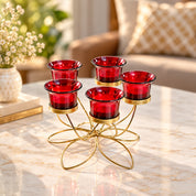 VON CASA 5 Votive Tea Light Candle Holder With Metal Stand