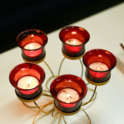 VON CASA 5 Votive Tea Light Candle Holder With Metal Stand
