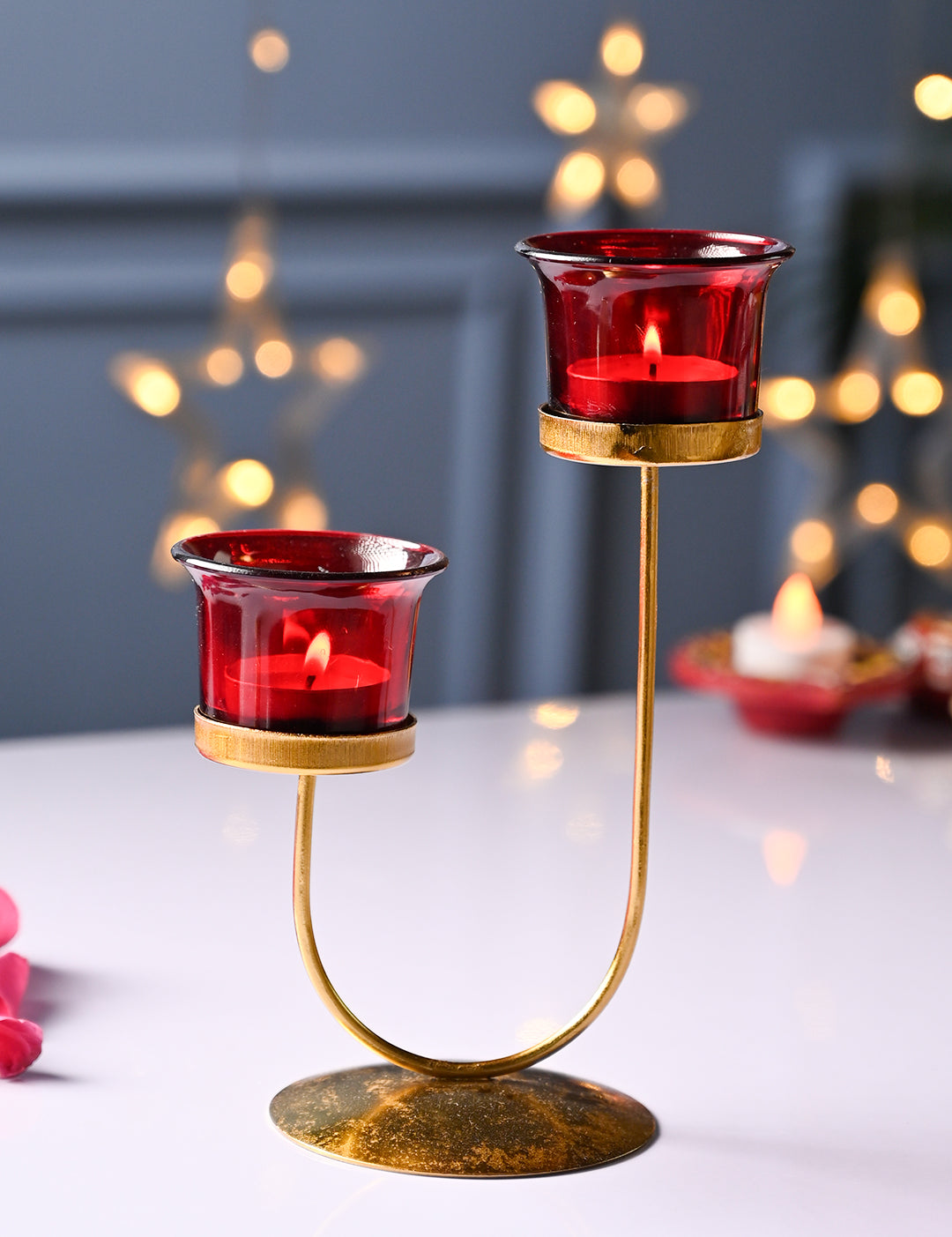 VON CASA Red 2 Votive Tea- Light Holder - MARKET99