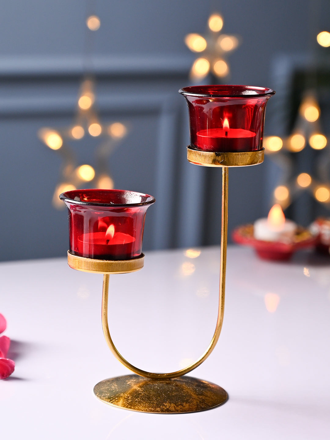 VON CASA Red 2 Votive Tea- Light Holder - MARKET99