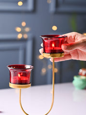 VON CASA Red 2 Votive Tea- Light Holder - MARKET99