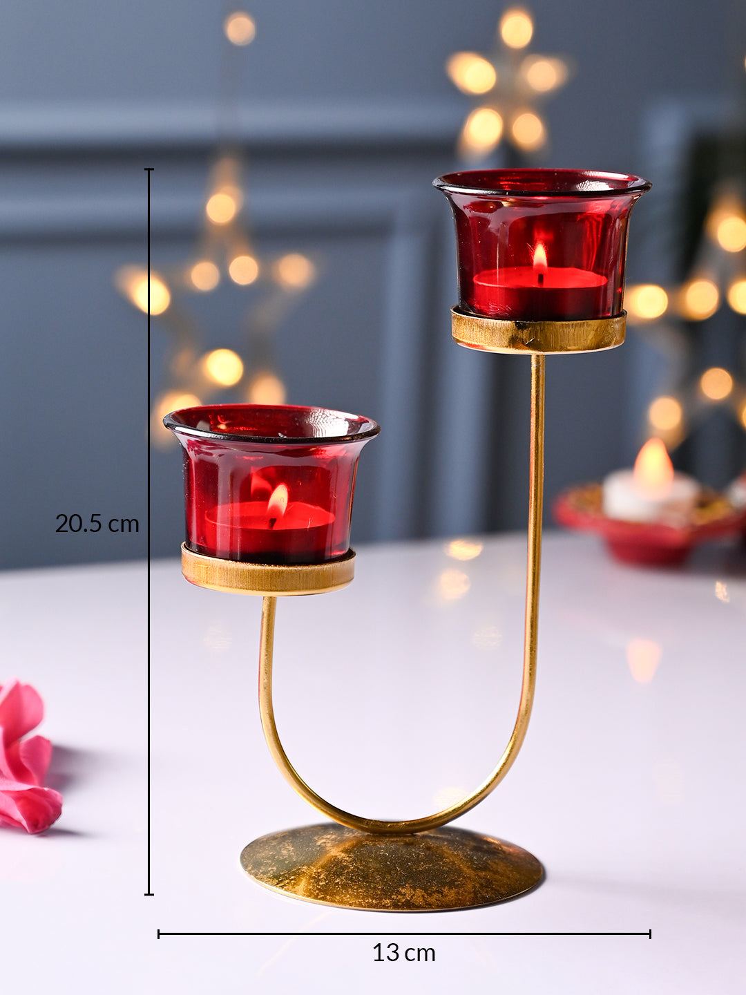 VON CASA Red 2 Votive Tea- Light Holder - MARKET99