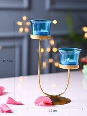 VON CASA Turquoise 2 Votive T- Light Holder - MARKET99