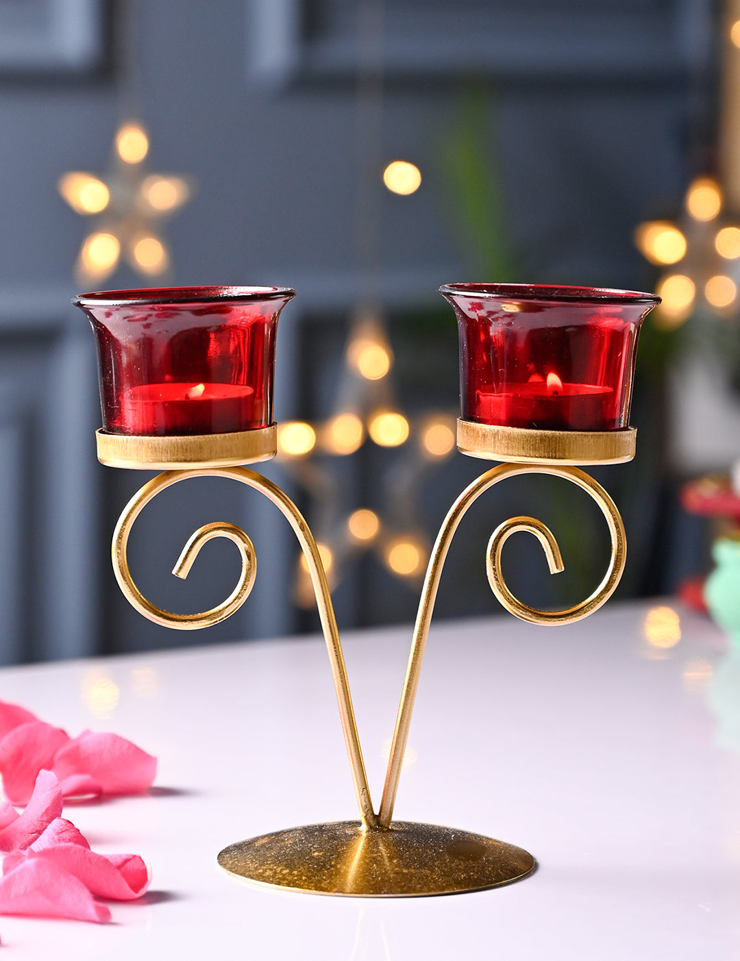 VON CASA Red 2 Votive T- Light Holder - MARKET99