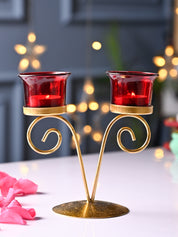 VON CASA Red 2 Votive T- Light Holder - MARKET99