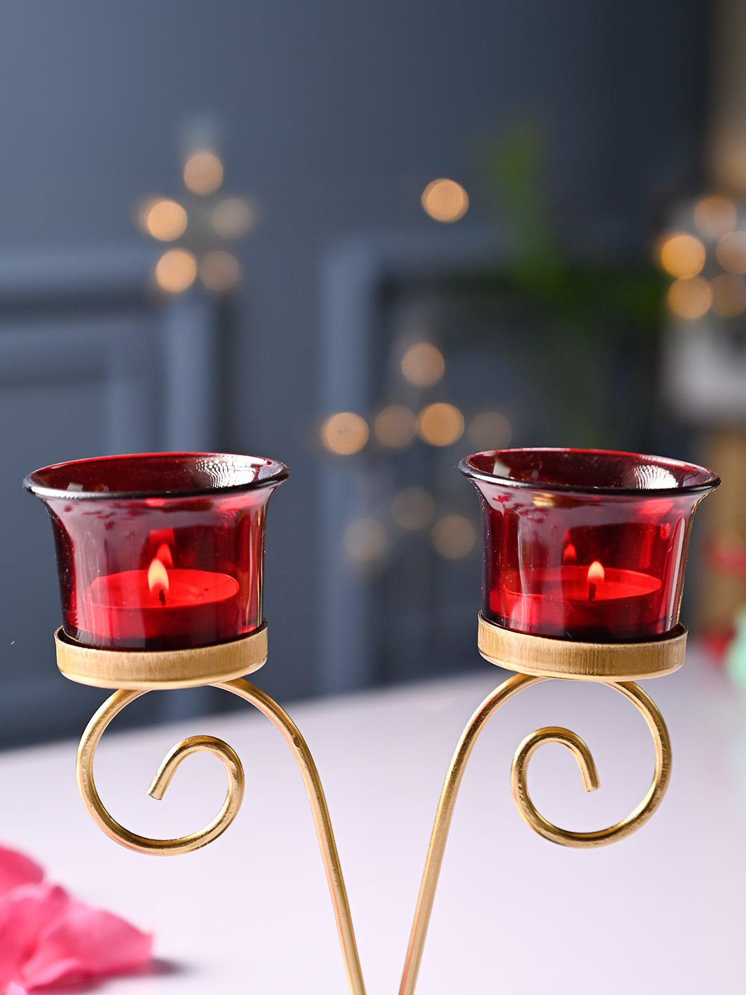 VON CASA Red 2 Votive T- Light Holder - MARKET99