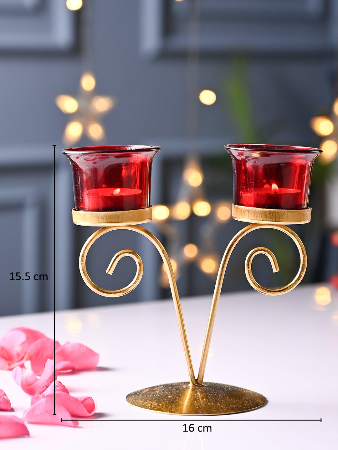 VON CASA Red 2 Votive T- Light Holder - MARKET99