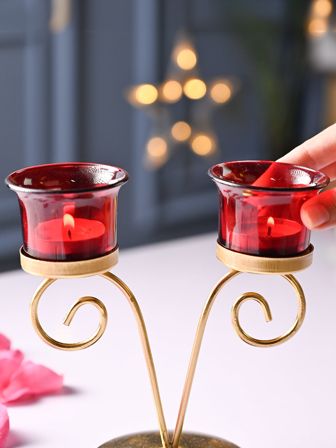 VON CASA Red 2 Votive T- Light Holder - MARKET99