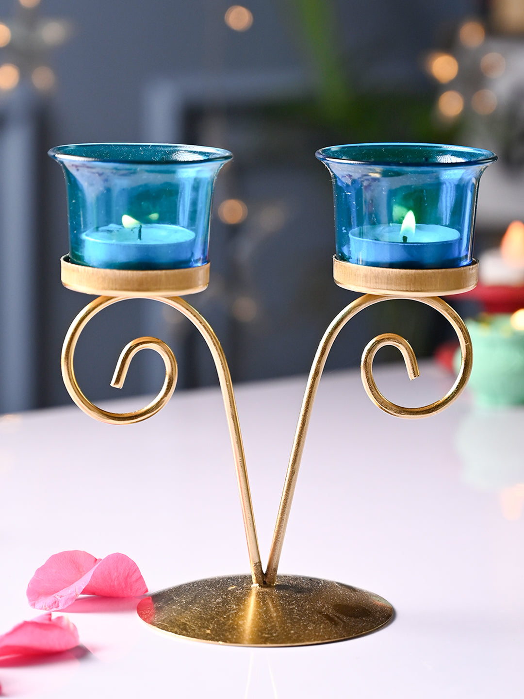 VON CASA Turquoise 2 Votive Tea- Light Holder - MARKET99