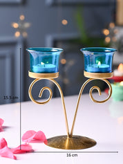 VON CASA Turquoise 2 Votive Tea- Light Holder - MARKET99