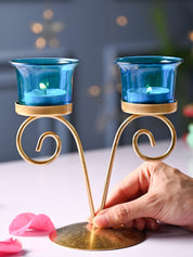 VON CASA Turquoise 2 Votive Tea- Light Holder - MARKET99