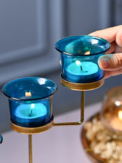 VON CASA Turquoise 5 Votive T- Light Holder - MARKET99