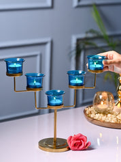 VON CASA Turquoise 5 Votive T- Light Holder - MARKET99