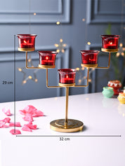 VON CASA Red 5 Votive T- Light Holder - MARKET99